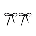 Sweet Black Acrylic Bowknot Stud Earrings For Women Cute Fresh Forest Style Fashion Alloy Earrings view 5