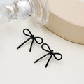 Sweet Black Acrylic Bowknot Stud Earrings For Women Cute Fresh Forest Style Fashion Alloy Earrings view 3