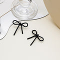 Sweet Black Acrylic Bowknot Stud Earrings For Women Cute Fresh Forest Style Fashion Alloy Earrings view 2