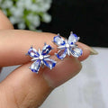 Fresh Floral Zircon Stud Earrings For Women, Korean Japanese Style Student Ear Jewelry view 2
