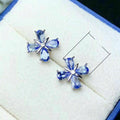 Fresh Floral Zircon Stud Earrings For Women, Korean Japanese Style Student Ear Jewelry view 5