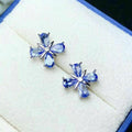 Fresh Floral Zircon Stud Earrings For Women, Korean Japanese Style Student Ear Jewelry view 3