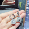 Round Cluster Crystal Hook Earrings Full Zircon Pendant Drop Earrings Sparkling Jewelry view 3