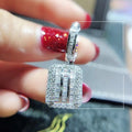 Round Cluster Crystal Hook Earrings Full Zircon Pendant Drop Earrings Sparkling Jewelry view 5