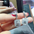 Round Cluster Crystal Hook Earrings Full Zircon Pendant Drop Earrings Sparkling Jewelry view 2
