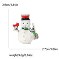Alloy Enamel White Snowman Brooch For New Year Coat Decoration view 5