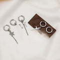 Hip Hop Punk Stainless Steel Cross Star Chain Tassel Hoop Ear Cuff Street Style Earrings view 1