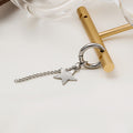 Hip Hop Punk Stainless Steel Cross Star Chain Tassel Hoop Ear Cuff Street Style Earrings view 4