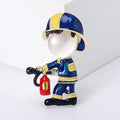 Alloy Enamel Firefighter Brooch Pin For Cardigan Sweater Fastening view 2