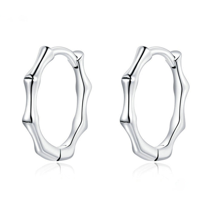 Simple Unisex Smooth Bamboo Joint Hoop Ear Cuff Earrings, Fashion Versatile Jewelry Accessories