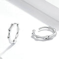 Simple Unisex Smooth Bamboo Joint Hoop Ear Cuff Earrings, Fashion Versatile Jewelry Accessories view 4