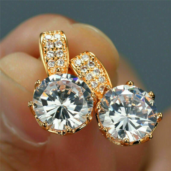 Korean Fashion AAA Zircon Stud Earrings, Hot Selling Cross Border Women's Jewelry Accessories