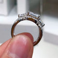 9mm Princess Cut Zircon Engagement Ring For Women, European Inlaid Bridal Jewelry view 3