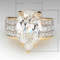 Pear Shape Water Drop Zircon Ring For Women, Minimalist Micro Paved Square Stone Finger Ring view 5