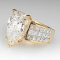Pear Shape Water Drop Zircon Ring For Women, Minimalist Micro Paved Square Stone Finger Ring view 4