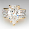 Pear Shape Water Drop Zircon Ring For Women, Minimalist Micro Paved Square Stone Finger Ring view 2