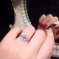 Simple Oval Micro Pave Zircon Women's Ring, Fashion Anniversary Celebration Finger Jewelry view 4