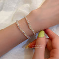 Korean Style Iridescent Faux Crystal Geometric Round Bangle For Women view 2