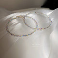 Korean Style Iridescent Faux Crystal Geometric Round Bangle For Women view 1