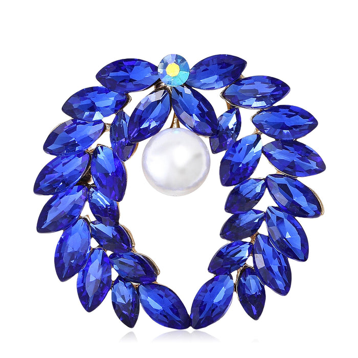 Alloy Rhinestone Flower Brooch For Women's Scarf And Clothing Fastening