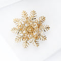 Pearl Rhinestone Alloy Snowflake Brooch For Sweaters And Shirts view 4