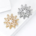 Pearl Rhinestone Alloy Snowflake Brooch For Sweaters And Shirts view 3