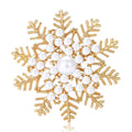 Pearl Rhinestone Alloy Snowflake Brooch For Sweaters And Shirts view 1