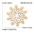Pearl Rhinestone Alloy Snowflake Brooch For Sweaters And Shirts view 6