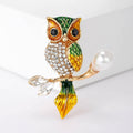 Enamel Rhinestone Owl Brooch Pin For Suits Sweaters Cardigans view 6