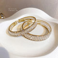 Korean Style Open Bangle With White Glass Beads Alloy Geometric Light Luxury Bracelet view 3