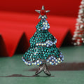 Alloy Rhinestone Christmas Tree Brooch For Suit Holiday Decoration view 1