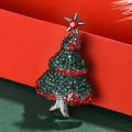 Alloy Rhinestone Christmas Tree Brooch For Suit Holiday Decoration view 2