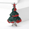 Alloy Rhinestone Christmas Tree Brooch For Suit Holiday Decoration view 6