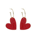Candy Color Enamel Big Heart Hoop Dangle Earrings For Women Elegant Alloy Silver Needle Earrings view 5