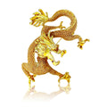 Alloy Enamel Chinese Dragon Brooch For Coats And Blazers view 5