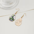 Japanese Green Cactus Plant Enamel Alloy Polygon Terrarium Drop Dangle Light Luxury Earrings view 3