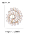 Alloy Pearl Rhinestone Rotating Brooch Pin For Women’s Formal Dress view 6