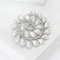 Alloy Pearl Rhinestone Rotating Brooch Pin For Women’s Formal Dress view 4