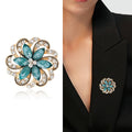 Vintage Alloy Plated Flower Brooch For Sweaters Coats And Collars view 2