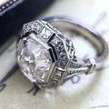 Vintage Palace Style Zircon Ring For Women, Fashion Wedding Banquet Engagement Finger Jewelry view 3