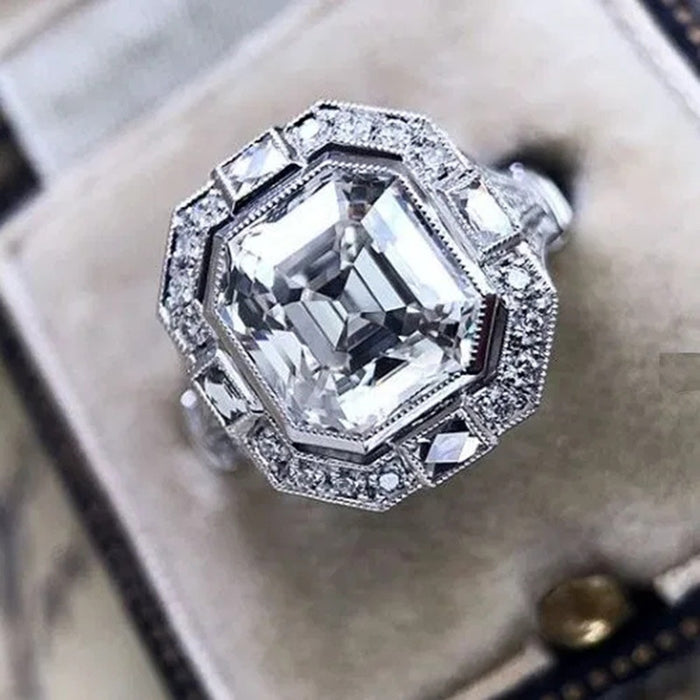 Vintage Palace Style Zircon Ring For Women, Fashion Wedding Banquet Engagement Finger Jewelry