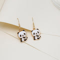 Cute Panda Bear Enamel Alloy Drop Earrings For Women Gold Tone Animal Pendant Fashion Jewelry Earrings view 2