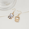 Cute Panda Bear Enamel Alloy Drop Earrings For Women Gold Tone Animal Pendant Fashion Jewelry Earrings view 3