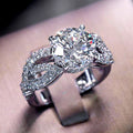 Classic Four Prong Zircon Engagement Ring For Women, Fashion Solitaire Finger Jewelry view 1