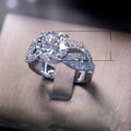 Classic Four Prong Zircon Engagement Ring For Women, Fashion Solitaire Finger Jewelry view 3