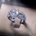 Classic Four Prong Zircon Engagement Ring For Women, Fashion Solitaire Finger Jewelry view 2