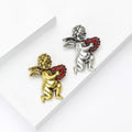 Alloy Rhinestone Angel Heart Brooch Pin For Fashion Accessories view 2