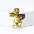 Alloy Rhinestone Angel Heart Brooch Pin For Fashion Accessories view 4