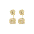 Luxury Korean Style Hollow Wrapped Zircon Crystal Ball Gold Alloy Curved Bar Stud Drop Earrings view 5
