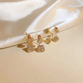 Luxury Korean Style Hollow Wrapped Zircon Crystal Ball Gold Alloy Curved Bar Stud Drop Earrings view 2